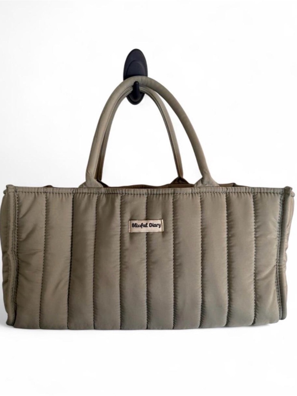 Quilted Tote Diaper Caddy in Sage Green